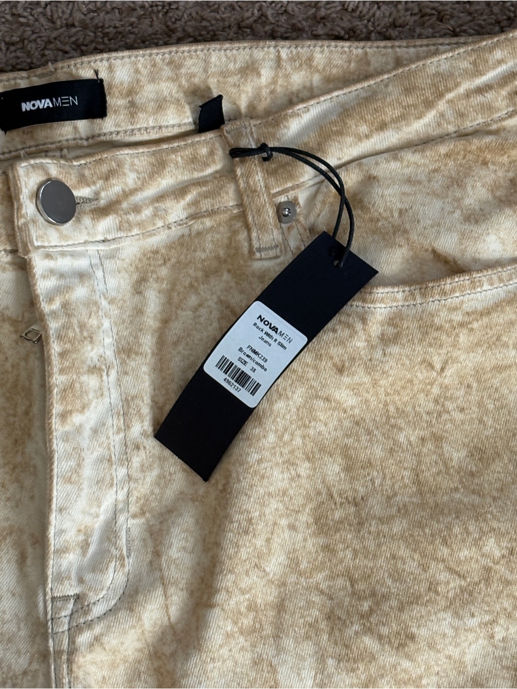 Beige Stonewash Jeans